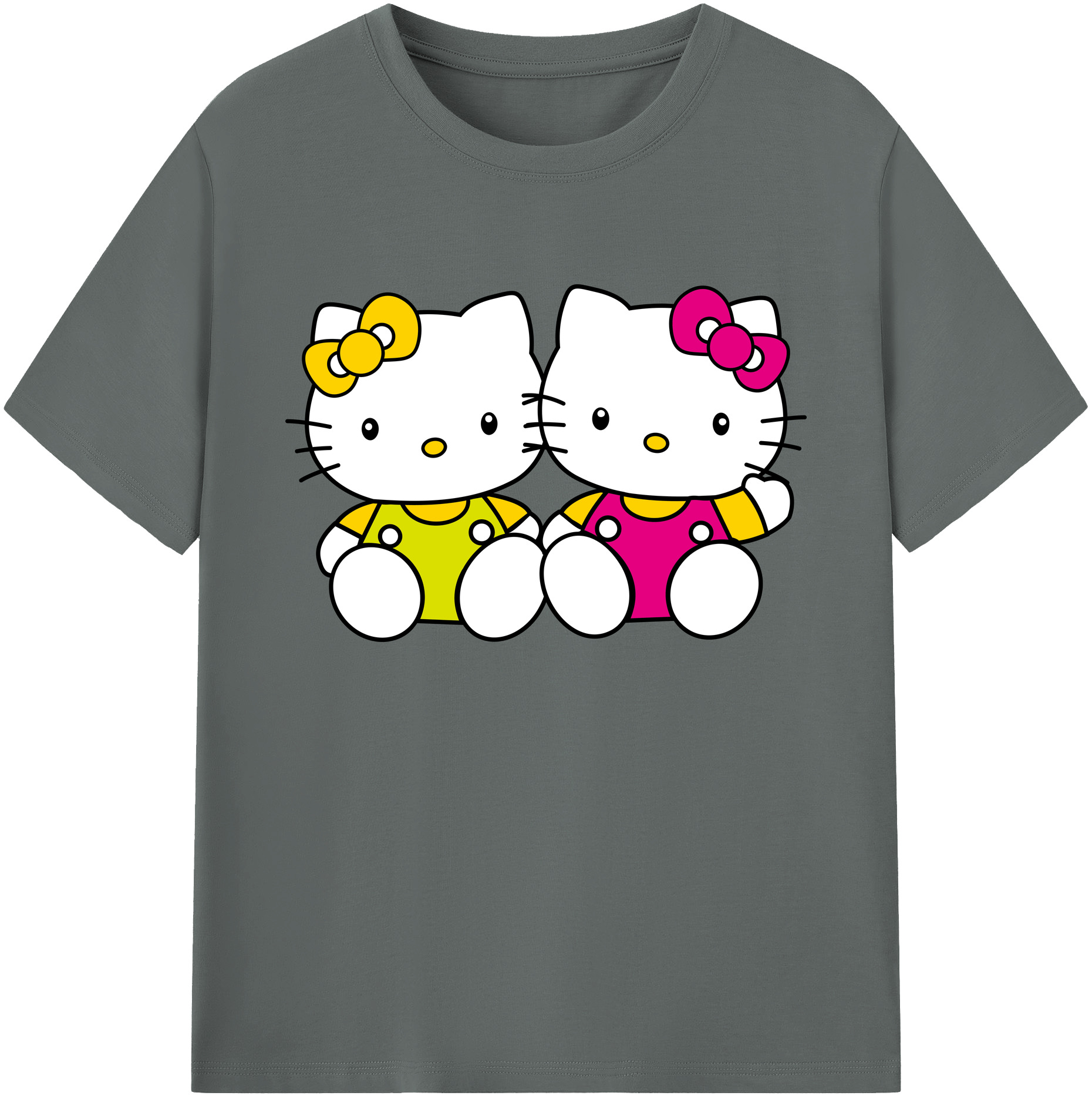 （画像用） Hello Kitty ハローキティ 綿100％ メンズ半袖Tシャツ｜肌触りやわらか＆通気性